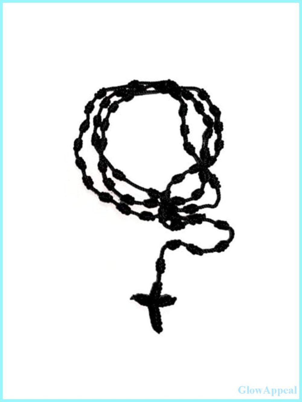 Handmade Rosary Cross Pendant Necklace Adjustable Nylon Cord Catholic Religion
